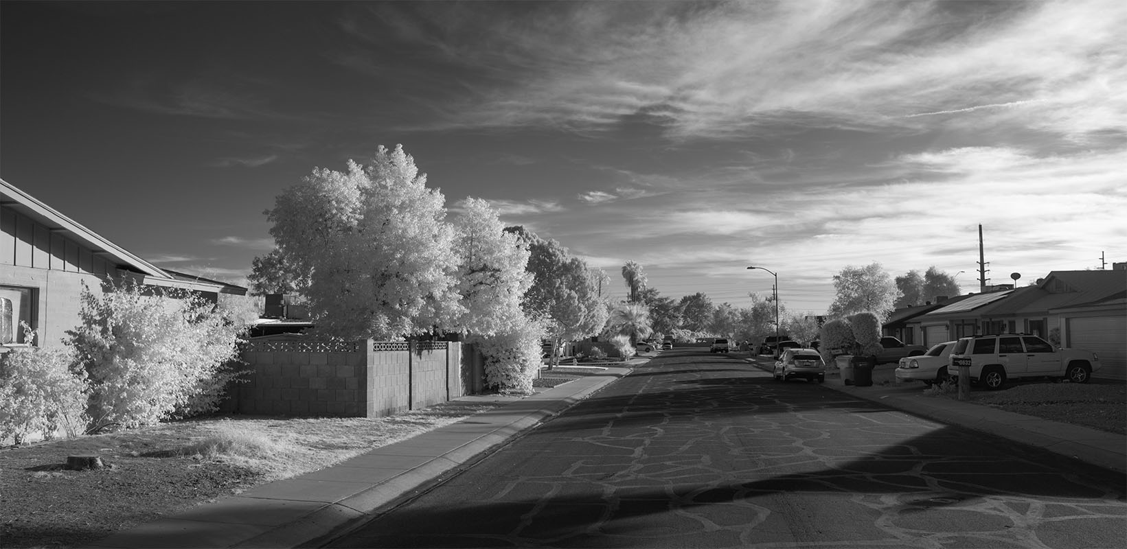 Residential street and big sky, Phoenix, Arizona.